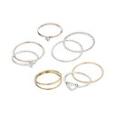 【送料無料】 LC Lauren Conrad レディース リング アクセサリー LC Lauren Conrad Two Tone Heart Motif Regular & Midi Ring Set Two Tone