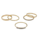 【送料無料】 LC Lauren Conrad レディース リング アクセサリー LC Lauren Conrad Gold Tone 5-Pair Ring Set Gold Tone