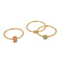 【送料無料】 LC Lauren Conrad レディース リング アクセサリー LC Lauren Conrad Gold Tone Multi Stone Rings Trio Multi