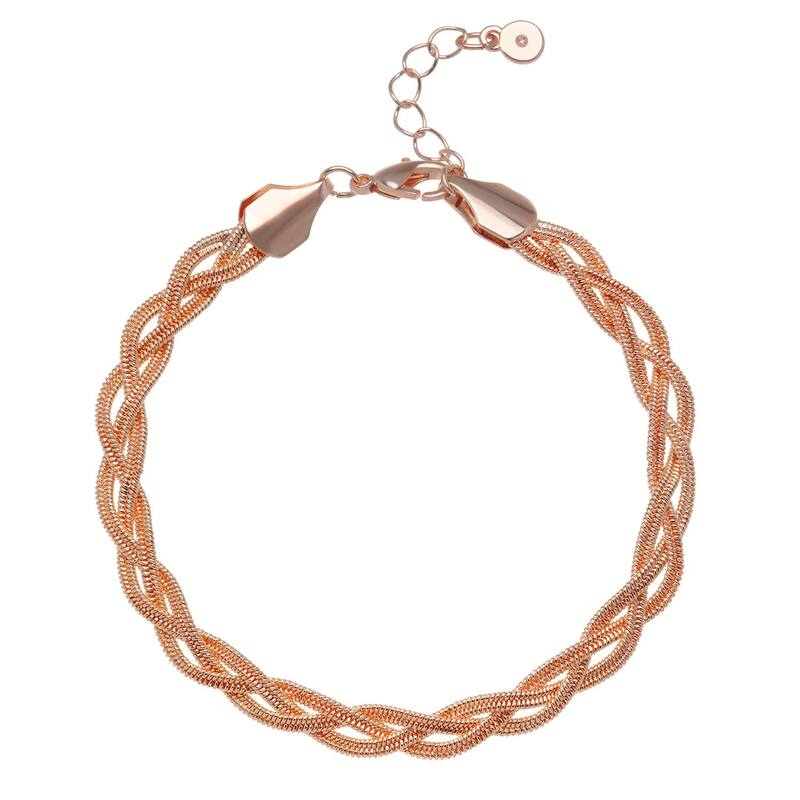 【送料無料】 LC Lauren Conrad レディース ブレスレット・バングル・アンクレット アクセサリー LC Lauren Conrad Braided Chain Bracelet Rose Tone