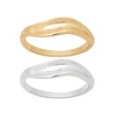 【送料無料】 LC Lauren Conrad レディース リング アクセサリー LC Lauren Conrad Two Tone Fluid Metal Stackable Ring Duo Set None