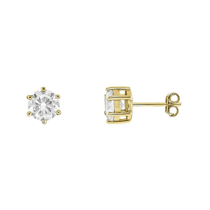 【送料無料】 プリムローズ レディース ピアス・イヤリング アクセサリー PRIMROSE 18k Gold Plated Cubic Zirconia Stud Earrings Gold Tone White