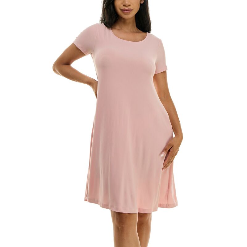 【送料無料】 ニナレオナルド レディース ワンピース トップス Women's Nina Leonard Lace-Up Back Swing Dress Blush
