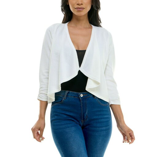 【送料無料】 ニナレオナルド レディース ニット・セーター アウター Women's Nina Leonard Shirred Cascading Front Long Sleeve Cardigan Sweater Ivory 【送料無料】 ニナレオナルド レディース ニット・セーター アウター Women's Nina Leonard Shirred Cascading Front Long Sleeve Cardigan Sweater Ivory