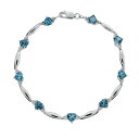 【送料無料】 Gemminded レディース ブレスレット・バングル・アンクレット アクセサリー Gemminded Sterling Silver Blue ...