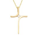 【送料無料】 アンブランデッド レディース ネックレス・チョーカー・ペンダントトップ アクセサリー 10k Gold Diamond Accent Cross Pendant Necklace Yellow(4)