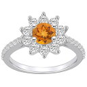 【送料無料】 Alyson Layne レディース リング アクセサリー Alyson Layne 14k White Gold Round Citrine &...