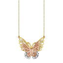 【送料無料】 アンブランデッド レディース ネックレス・チョーカー・ペンダントトップ アクセサリー 14k Yellow & Rose Gold Butterf...