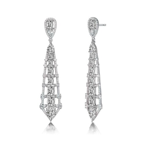 【送料無料】 アンブランデッド レディース ピアス・イヤリング アクセサリー Sterling Silver Blue & White Cubic Zirconia Ladder Style Dangle Earrings White 【送料無料】 アンブランデッド レディース ピアス・イヤリング アクセサリー Sterling Silver Blue & White Cubic Zirconia Ladder Style Dangle Earrings White