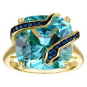 【送料無料】 アンブランデッド レディース リング アクセサリー 14k Gold over Sterling Silver Simulated Blue Topaz Snake Ring Gold Tone(4)