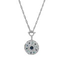 【送料無料】 1928 レディース ネックレス・チョーカー・ペンダントトップ アクセサリー 1928 Silver Tone Round Blue Crysta...