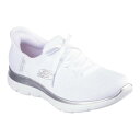【送料無料】 スケッチャーズ レディース スニーカー シューズ Skechers Hands Free Slip-insR Summits Night Chic Women's Sneakers White Silver