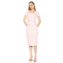 【送料無料】 アレクシアアドマー レディース ワンピース トップス Women's ALEXIA ADMOR Vance Square Neck Short Sleeve Peplum Sheath Dress Pink Plaid(4)