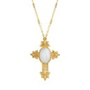 【送料無料】 1928 レディース ネックレス・チョーカー・ペンダントトップ アクセサリー 1928 Gold Tone White Quartz Cross Necklace White(4)