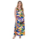 【送料無料】 24セブンコンフォート レディース ワンピース トップス Women's 24Seven Comfort Apparel Paisley Sleeveless V Neck Maxi Dress With Pockets Orange Multi