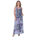 【送料無料】 24セブンコンフォート レディース ワンピース トップス Women's 24Seven Comfort Apparel Paisley Sleeveless V Neck Maxi Dress With Pockets Purple Multi