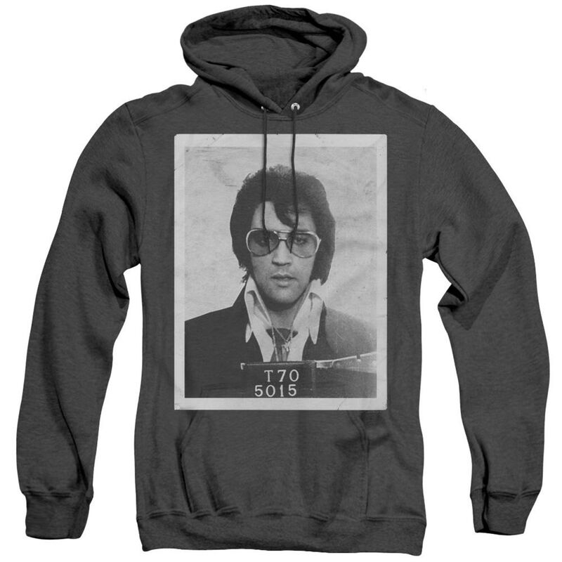 【送料無料】 ライセンス キャラクター メンズ ニット・セーター アウター Elvis Presley Framed Adult Heather Hoodie Black