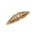 【送料無料】 1928 レディース ヘアアクセサリー アクセサリー 1928 Gold Tone Crystal and Faux Pearl Hair Bar...