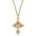 【送料無料】 1928 レディース ネックレス・チョーカー・ペンダントトップ アクセサリー 1928 Porcelain Rose Cross Pendant ...