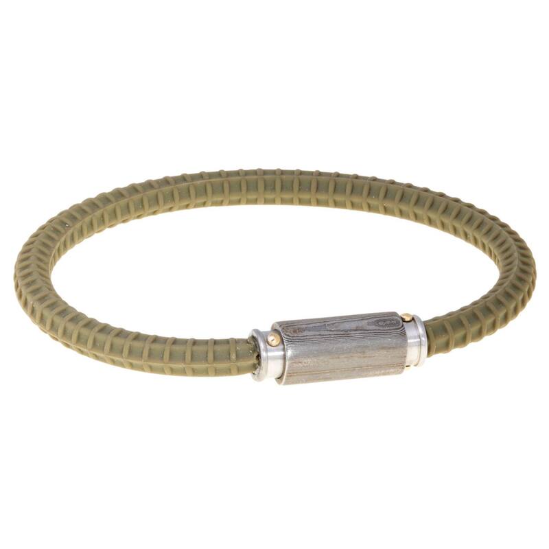 【送料無料】 リンクス メンズ ブレスレット・バングル・アンクレット アクセサリー Men's LYNX Ion-Plated & Silicone Bracelet Green