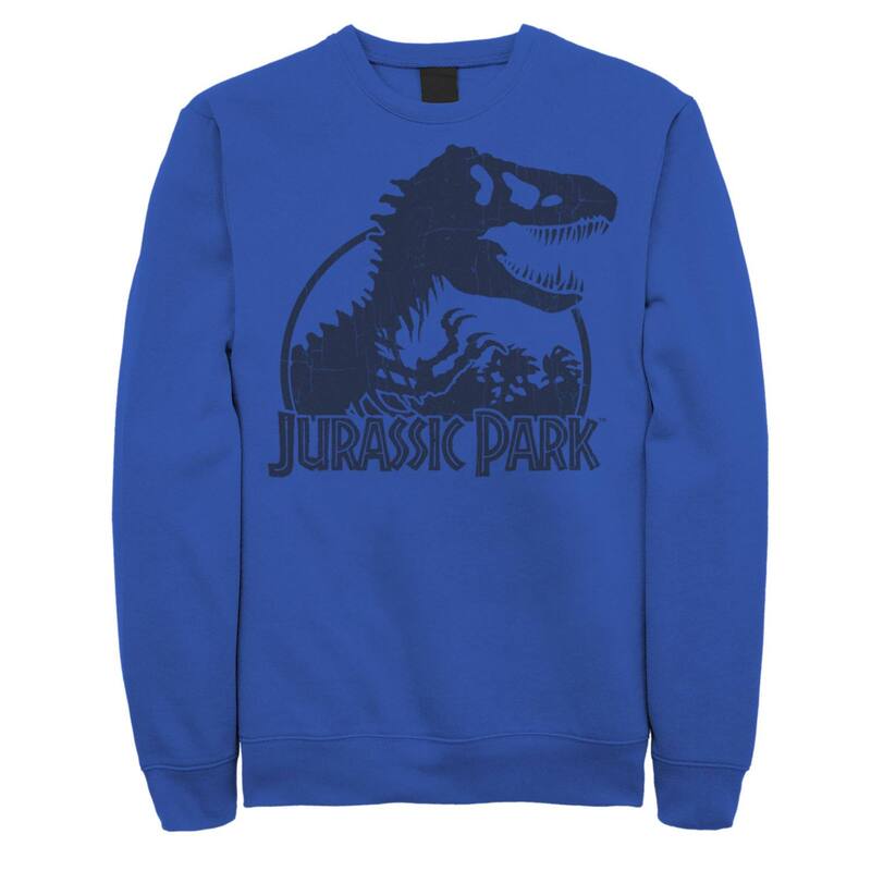 【送料無料】 ライセンス キャラクター メンズ Tシャツ トップス Men's Jurassic Park Classic T-Rex Skeleton Logo Sweatshirt Royal