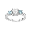 【送料無料】 Gemminded レディース リング アクセサリー Gemminded Sterling Silver Blue & White Topaz Ring Sterling(4)