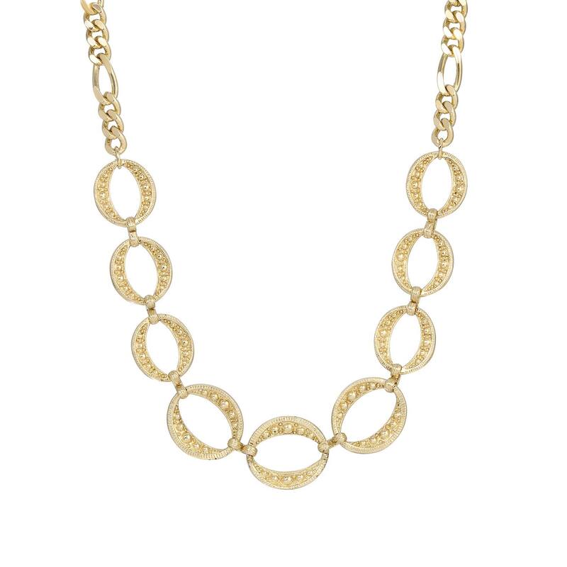 【送料無料】 1928 レディース ネックレス・チョーカー・ペンダントトップ アクセサリー 1928 Circle Link Necklace Yellow