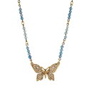 【送料無料】 1928 レディース ネックレス・チョーカー・ペンダントトップ アクセサリー 1928 Gold Tone Blue Butterfly Neck...