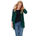 【送料無料】 Ellos レディース ニット・セーター アウター Ellos Women's Plus Size Boyfriend Cardigan Emer...