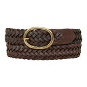 【送料無料】 エディー バウアー レディース ベルト アクセサリー Women's Eddie Bauer 1.15-in. Woven Leather Belt Brown