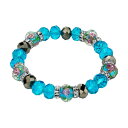 【送料無料】 1928 レディース ブレスレット・バングル・アンクレット アクセサリー 1928 Flower Bead & Simulated Crystal Stretch Bracelet Blue(4)