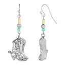 【送料無料】 1928 レディース ピアス・イヤリング アクセサリー 1928 Silver-Tone & Imitation Turquoise Accent Western Boots Drop Earrings Turquoise