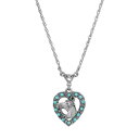 【送料無料】 1928 レディース ネックレス・チョーカー・ペンダントトップ アクセサリー 1928 Silver Aqua Crystal Horse Heart Necklace Turquoise