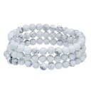 【送料無料】 Aleure Precioso レディース ブレスレット・バングル・アンクレット アクセサリー Aleure Precioso Beaded 3-Row Stretch Bracelet Howlite