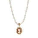 【送料無料】 1928 レディース ネックレス・チョーカー・ペンダントトップ アクセサリー 1928 Gold Tone Pearl And Carnelian...