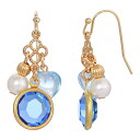 【送料無料】 1928 レディース ピアス・イヤリング アクセサリー 1928 Channel Heart Charm Drop Earrings Aqua
