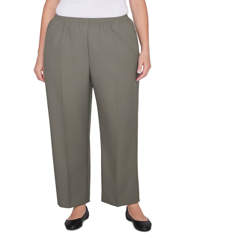 【送料無料】 アルフレッド ダナー レディース カジュアルパンツ ボトムス Plus Size Alfred Dunner Classic Elastic Midrise Pants Olive