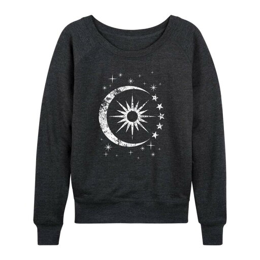【送料無料】 ライセンス キャラクター レディース Tシャツ トップス Women's Celestial Sun Moon Scene Pullover Heather Charcoal 【送料無料】 ライセンス キャラクター レディース Tシャツ トップス Women's Celestial Sun Moon Scene Pullover Heather Charcoal