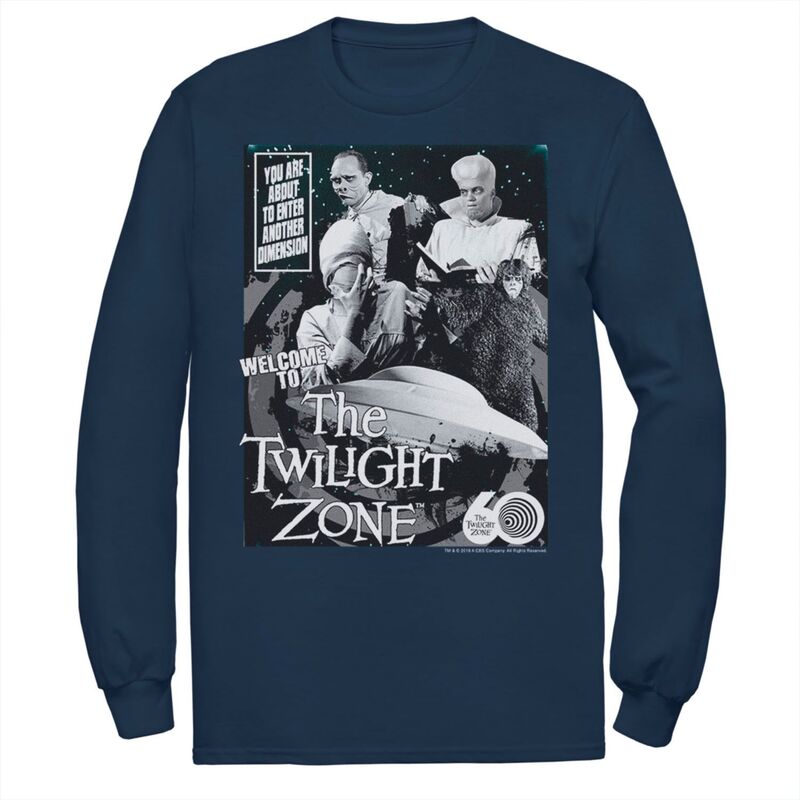【送料無料】 ライセンス キャラクター メンズ Tシャツ トップス Men's CBS The Twilight Zone Comic 60th Tee Navy