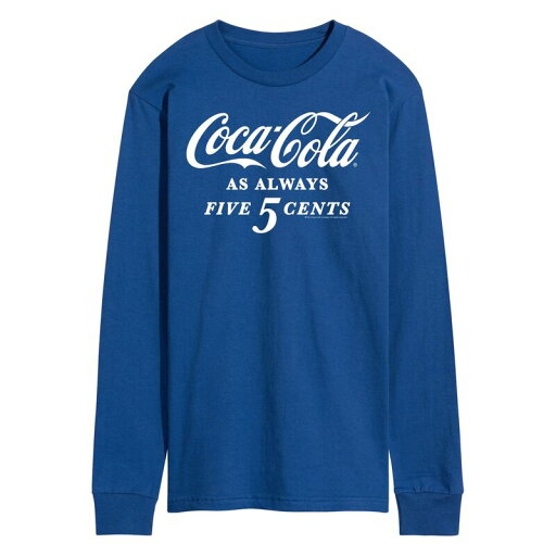 【送料無料】 ライセンス キャラクター メンズ Tシャツ トップス Men's Coca-Cola Five Cents Long Sleeve Graphic Tee Blue 【送料無料】 ライセンス キャラクター メンズ Tシャツ トップス Men's Coca-Cola Five Cents Long Sleeve Graphic Tee Blue
