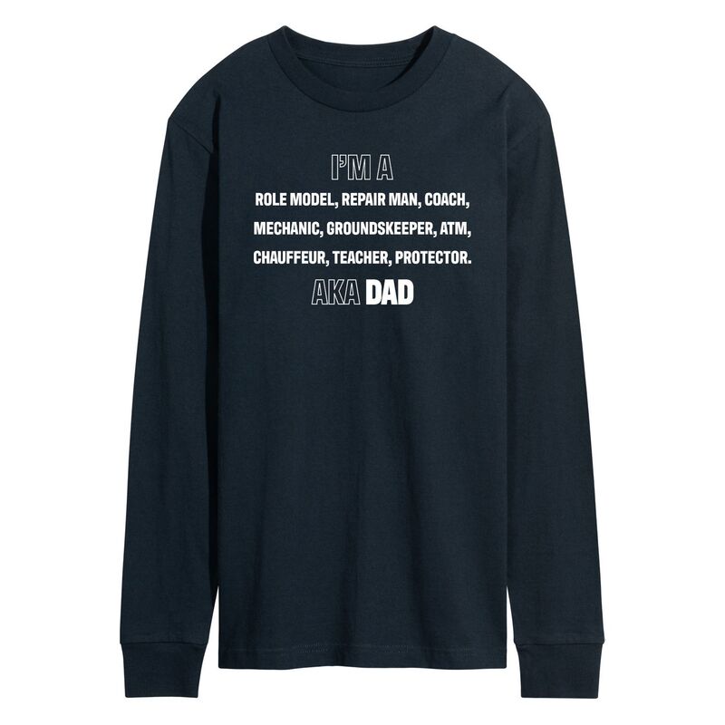 【送料無料】 ライセンス キャラクター メンズ Tシャツ トップス Men's I'm A Dad List Long Sleeve Graphic Tee Navy