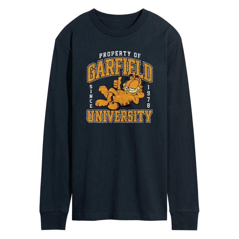 【送料無料】 ライセンス キャラクター メンズ Tシャツ トップス Men's Garfield Varsity Long Sleeve Graphic Tee Navy(4)