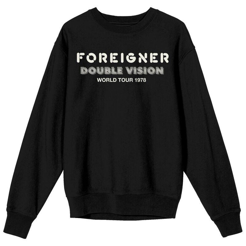【送料無料】 ライセンス キャラクター メンズ Tシャツ トップス Men's Foreigner Double Vision 1978 World Tour Sweatshirt Black