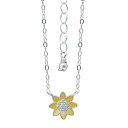 【送料無料】 Aleure Precioso レディース ネックレス・チョーカー・ペンダントトップ アクセサリー Aleure Precioso Sterling Silver Enamel & Cubic Zirconia Flower Necklace Yellow