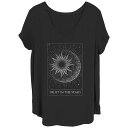 【送料無料】 アンブランデッド レディース Tシャツ トップス Juniors' Plus Trust In The Stars Card V-Neck Graphic Tee Black(4)
