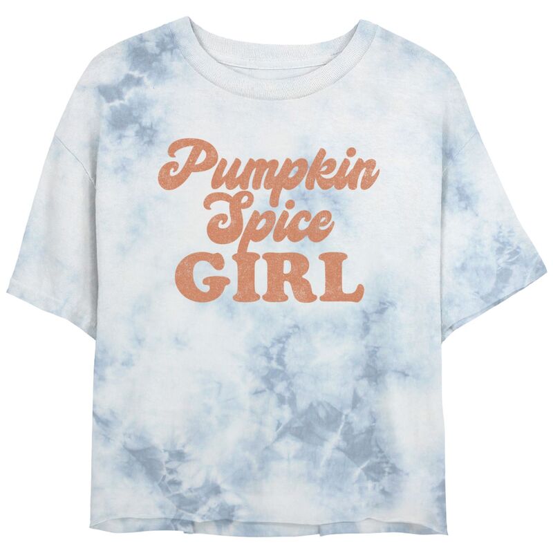 【送料無料】 アンブランデッド レディース Tシャツ トップス Juniors' Pumpkin Spice Girl Cropped Gr..