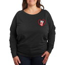 【送料無料】 ライセンス キャラクター レディース Tシャツ トップス Plus Diet Coke Heart Pullover Heather Charcoal