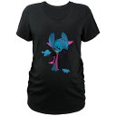 【送料無料】 ディズニー レディース Tシャツ トップス Disney's Lilo & Stitch Vampire Costume Maternity Graphic Tee Black(4)