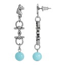 【送料無料】 1928 レディース ピアス・イヤリング アクセサリー 1928 Silver Tone Turquoise Color Bead Horse Head Earrings Aqua
