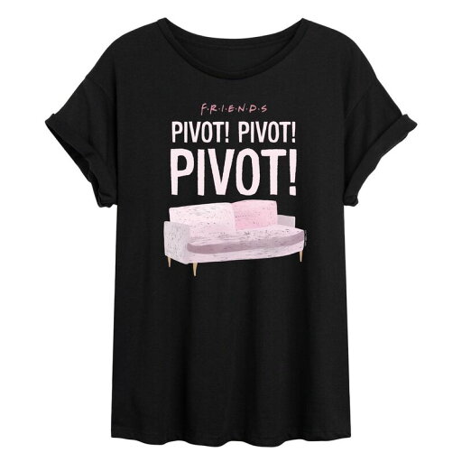 【送料無料】 ライセンス キャラクター レディース Tシャツ トップス Juniors' Friends Pivot Flowy Tee Black 【送料無料】 ライセンス キャラクター レディース Tシャツ トップス Juniors' Friends Pivot Flowy Tee Black